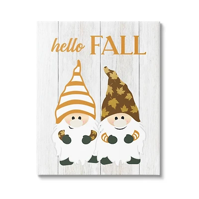 Stupell Industries Hello Fall Whimsical Gnomes Canvas Wall Art