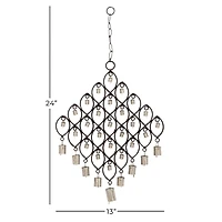 Black Metal Eclectic Windchime, 13" x 1" x 24"