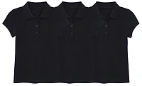 Galaxy by Harvic Short Sleeve Stretch Girl’s Pique Polo Shirt 3 Pack