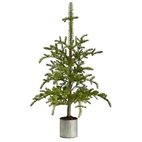 4.5ft. Pre-Lit Pine Artificial Christmas Tree in Decorative Planter, White Lights