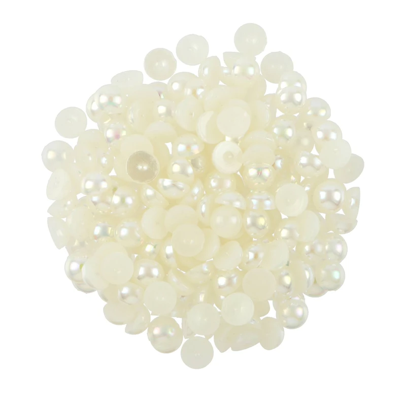 4.5mm Ivory AB Round Flatback Plastic Pearls, 4,000ct. by Bead Landing™