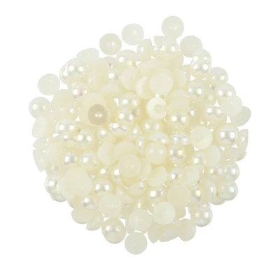 4.5mm Ivory AB Round Flatback Plastic Pearls, 4,000ct. by Bead Landing™