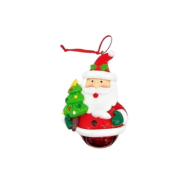 Wizardi 4" Glossy Gingerbread Santa Christmas Ornament