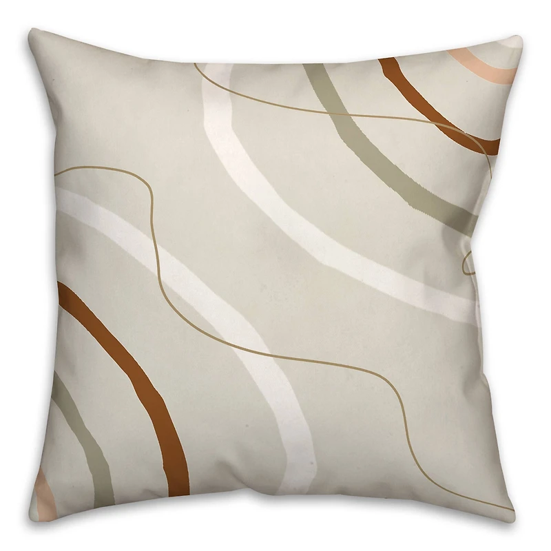 Gray Funky Lines Throw Pillow 18" x 18"