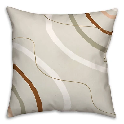 Gray Funky Lines Throw Pillow 18" x 18"