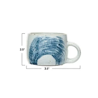 Hello Honey® 10oz. Cream & Blue Glaze Hand-Painted Stoneware Mug, 12ct.
