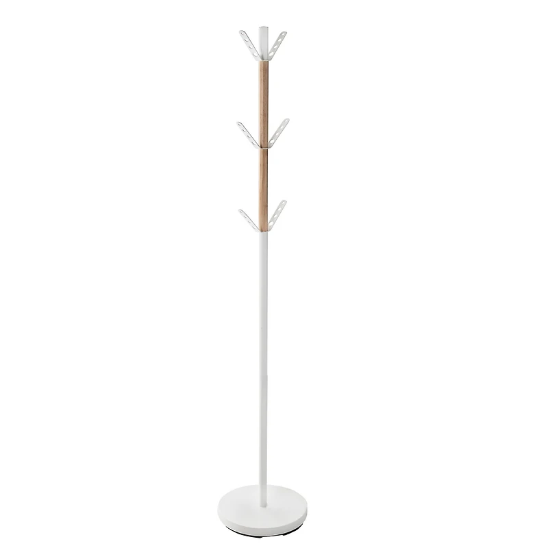 Honey Can Do 70" White Modern Standing Coat Rack