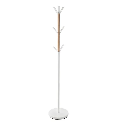 Honey Can Do 70" White Modern Standing Coat Rack