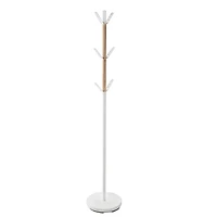 Honey Can Do 70" White Modern Standing Coat Rack