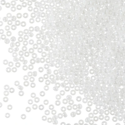 12 Pack: John Bead White Pearl Czech Glass Seed Beads, 11/0