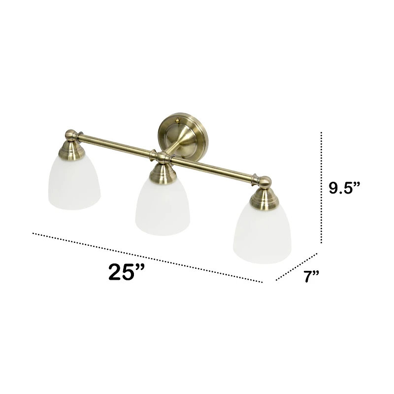 Lalia Home Essentix 3 Light Clear Shade Vanity