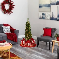 4ft. Pre-Lit Green Artificial Christmas Tree, Clear LED Lights