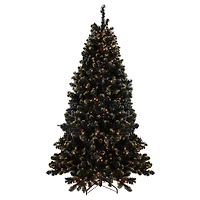 7.5ft. Pre-Lit Crystal Pine with Gold Glitter Artificial Christmas Tree, Clear LED Lights