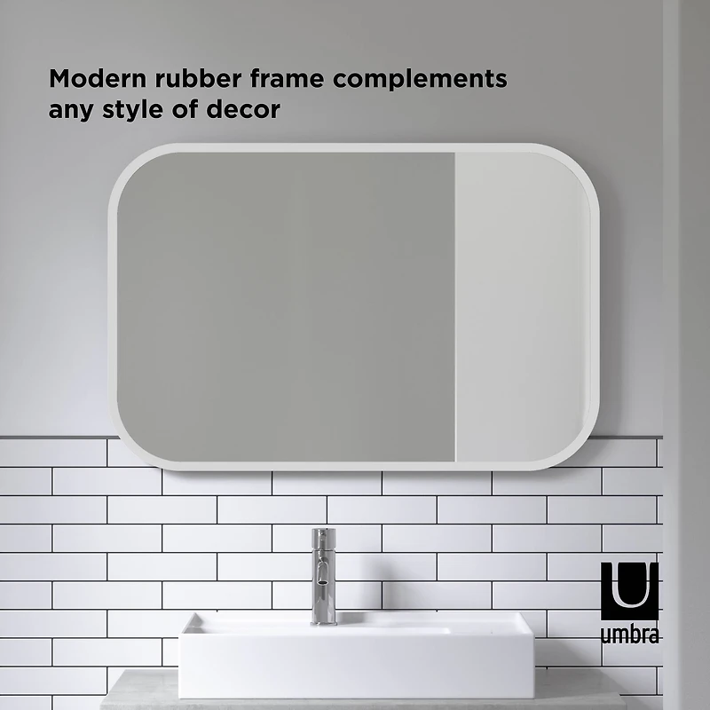 Umbra 36" White Hub Rectangular Mirror