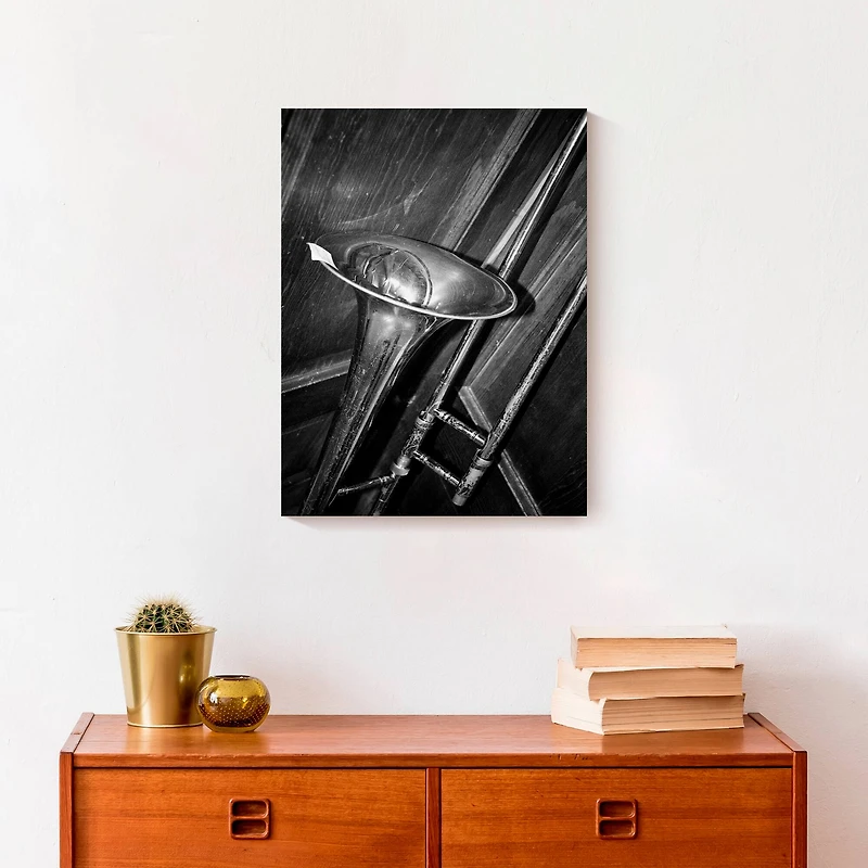 Trombone Photo 12" x 16" Canvas Wall Art