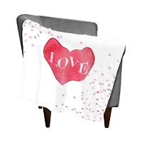 Pink Polkas Love Throw Blanket