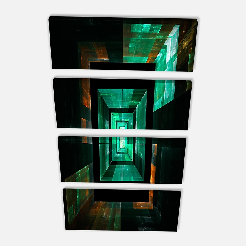 Designart - Deep Green Infinite Cube