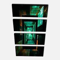 Designart - Deep Green Infinite Cube