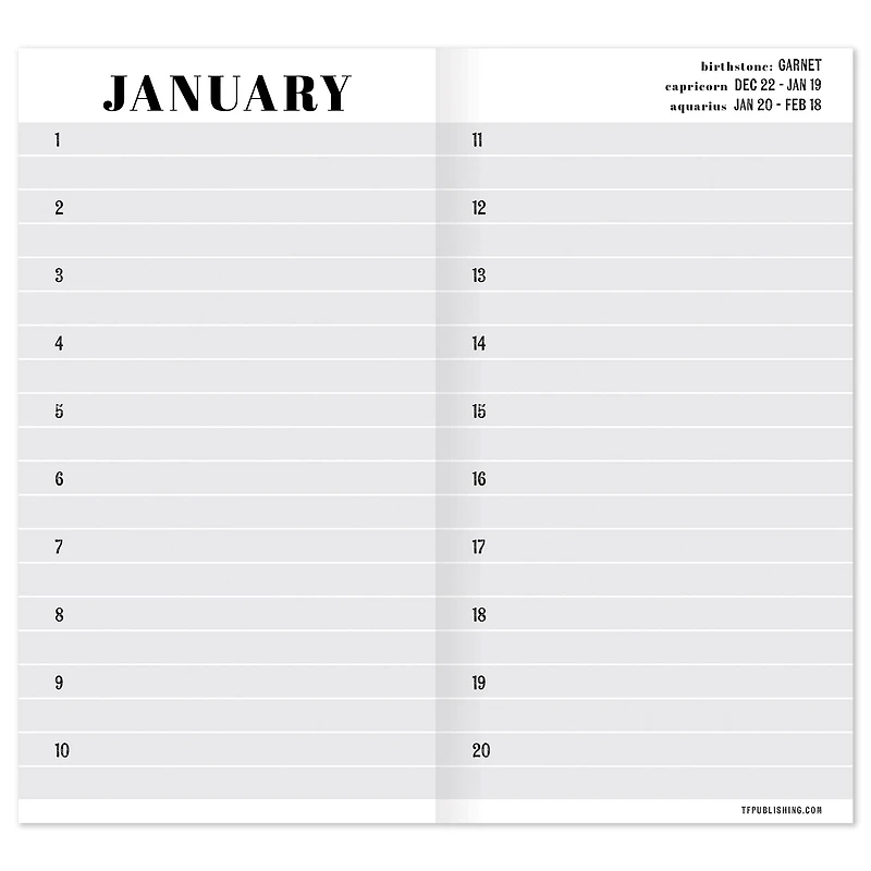 TF Publishing Stripes Perpetual Birthday & Celebration Pocket Book