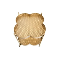 Hello Honey® 28.5" 2-Tier Clover Shaped Metal Bar Cart on Caster Wheels