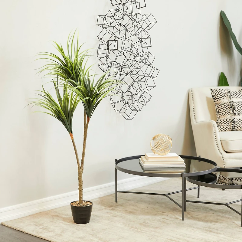 55" Green Vinyl Contemporary Potted Artificial Tree