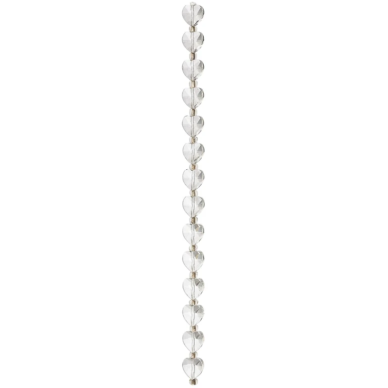 12 Pack: Clear Faceted Glass Heart Beads, 10mm by Bead Landing™