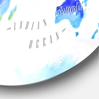 Designart - World Map In Green and Blue