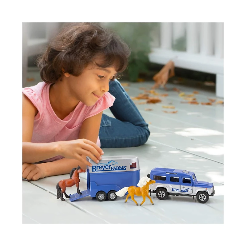 Reeves Breyer Land Rover, Trailer & Horses Play Set