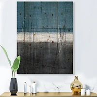 Designart - Teal Meets Grey Abstract Art