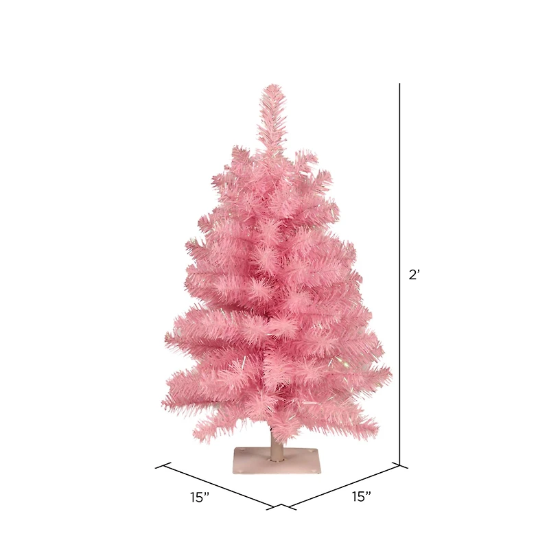 2ft. Unlit Pink Pine Artificial Christmas Tree