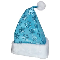 14" Adult Medium Sequin Snowflake Santa Hat