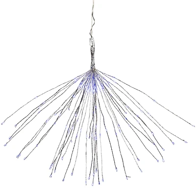 20" LED Lighted Firework Silver Branch Christmas Decoration