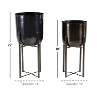 CosmoLiving by Cosmopolitan Black Metal Glam Planter Set