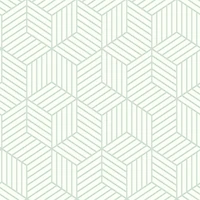RoomMates Striped Green & White Hexagon Peel & Stick Wallpaper