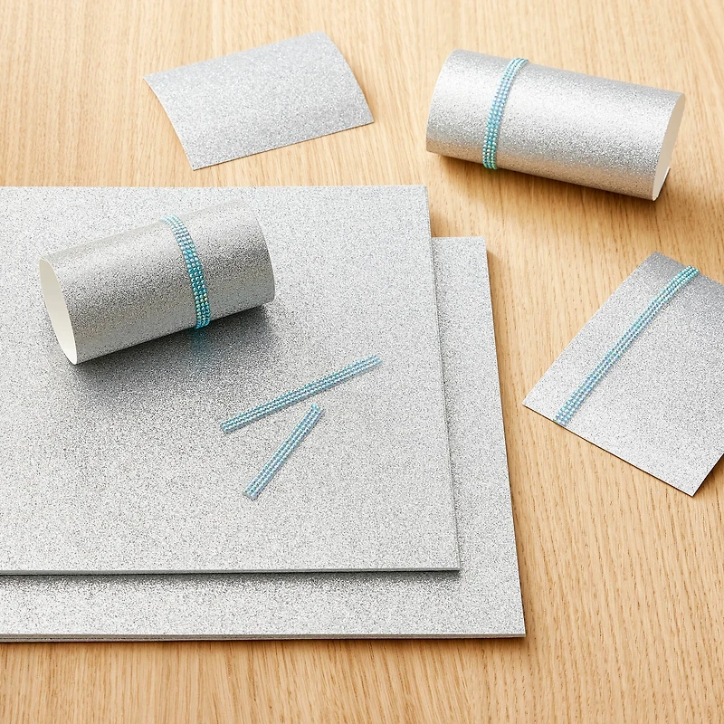 Silver Glitter 8.5" x 11" Cardstock Paper by Recollections™, 24 Sheets