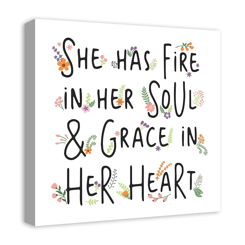 Fire in Her Soul & Grace in Her Heart Canvas Wall Art
