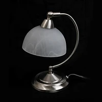 Elegant Designs 13" Brushed Nickel Banker's Desk Lamp with Touch Base