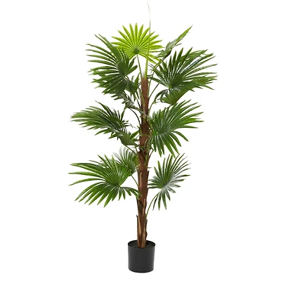 Fountain Palm Tree, Artificial Decorative Foliage For Indoors, 65", Green