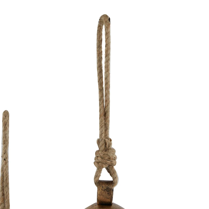 Bronze Metal Bohemian Decorative Cow Bell, Set of 3" 13", 11", 8"