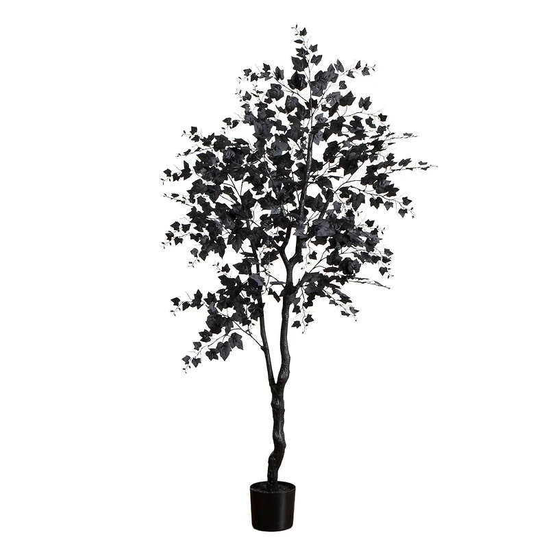 6ft. Artificial Halloween Black Maple Tree