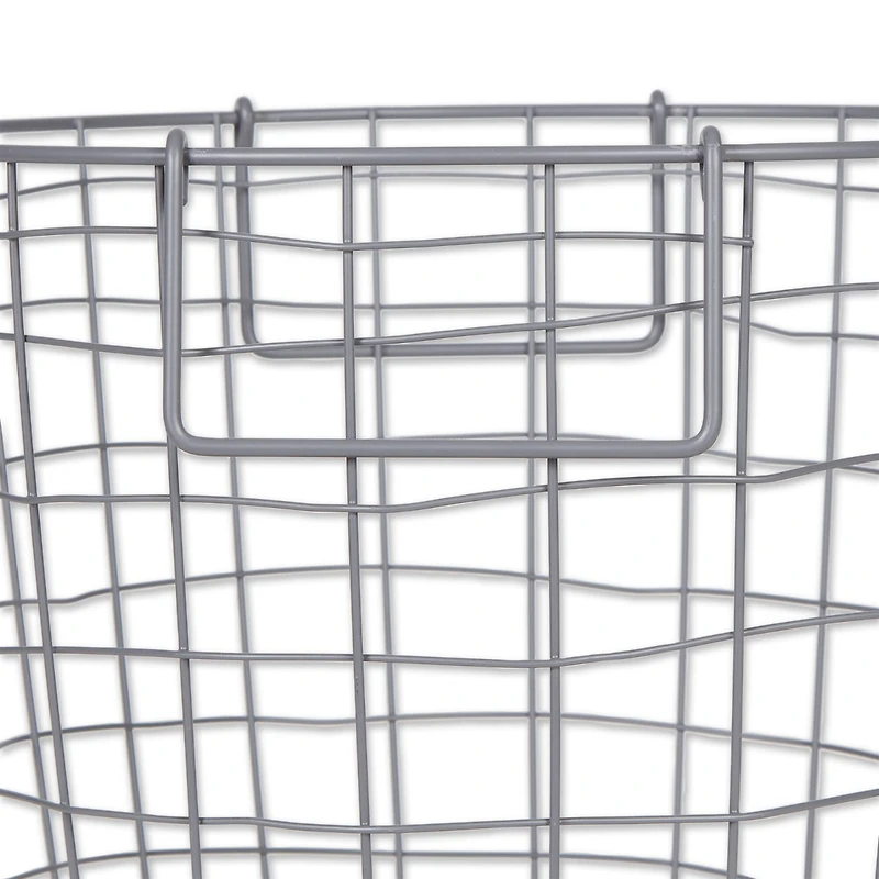 DII® Medium Cool Gray Round Metal Basket