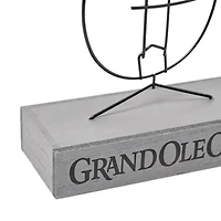 American Art Decor Grand Ole Opry Wire Guitar Tabletop Sculpture with Wooden Base - 7" H x 12.75" L