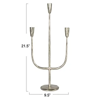 Hello Honey® 21.5" Silver Metal Candelabra