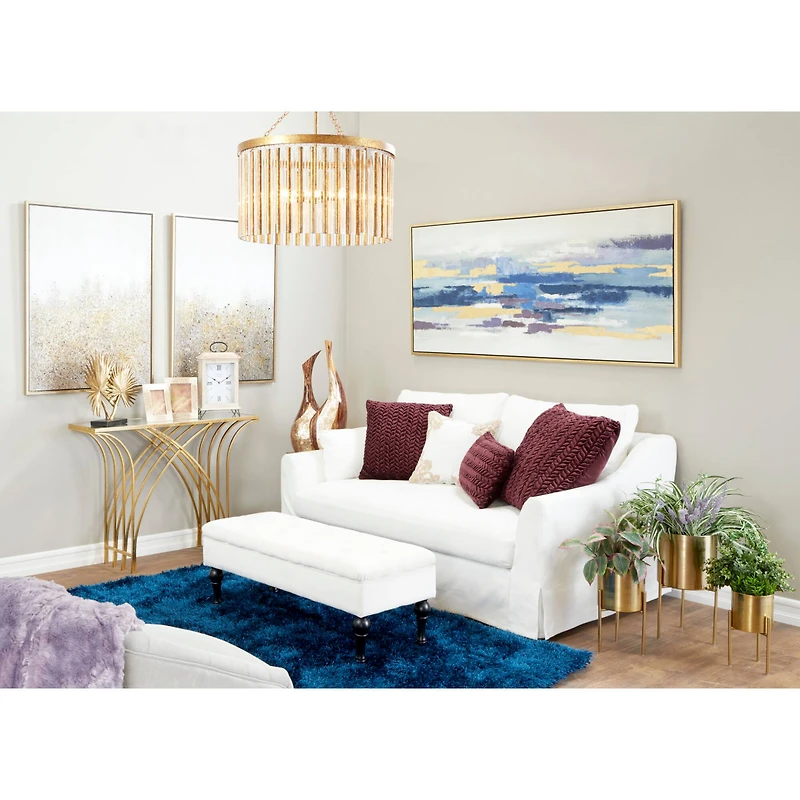 Gold Metal Contemporary Planter Set