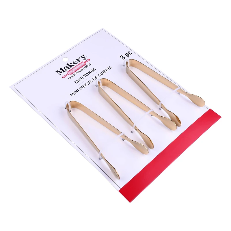Mini Gold Tongs, 3ct. by Makery™
