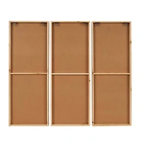 Brown Handmade Geometric Textured Mixed Media Diagonal Wall Décor Set