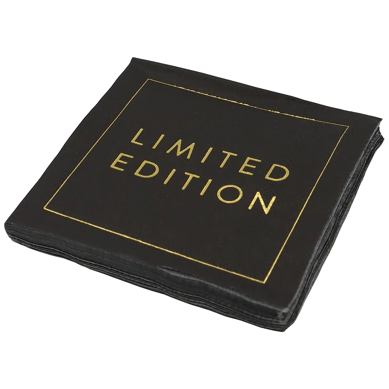 Black & Gold Limited Edition Beverage Napkins, 20ct. by Celebrate It™