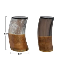 Hello Honey® 5.25" Horn & Brass Bookends Set