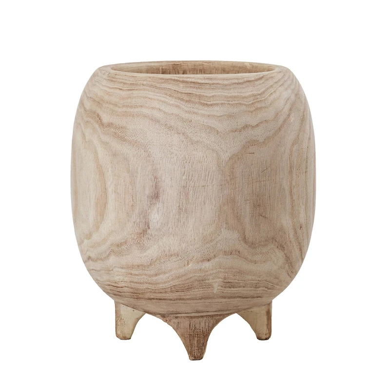 Hello Honey® 11.5" Tall Paulownia Wood Footed Planter