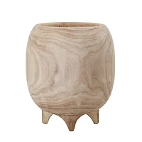 Hello Honey® 11.5" Tall Paulownia Wood Footed Planter